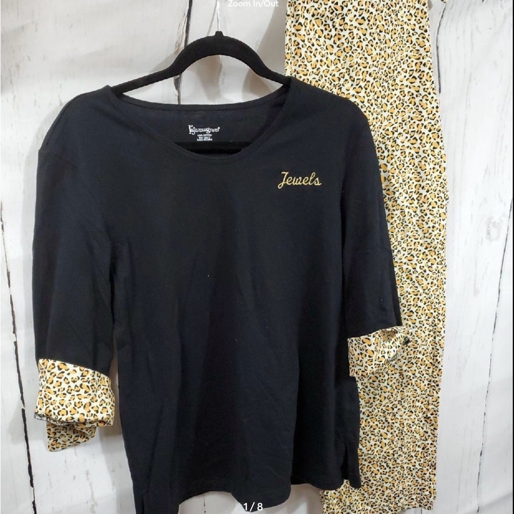 Pajama Gram Three Piece Leopard Pajama Set.  Women’s Size Medium